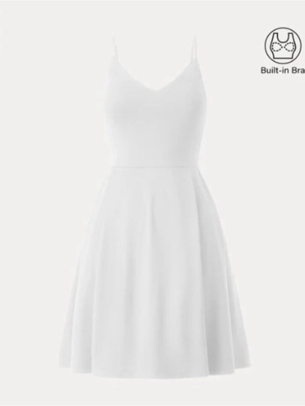 OGL Bamboo Ponte V-neck Fit-and-flare Mini Bra Sundress with Pockets large